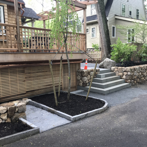 Stone wall in Newton MA 2