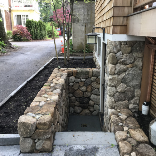 Stone wall in Newton MA
