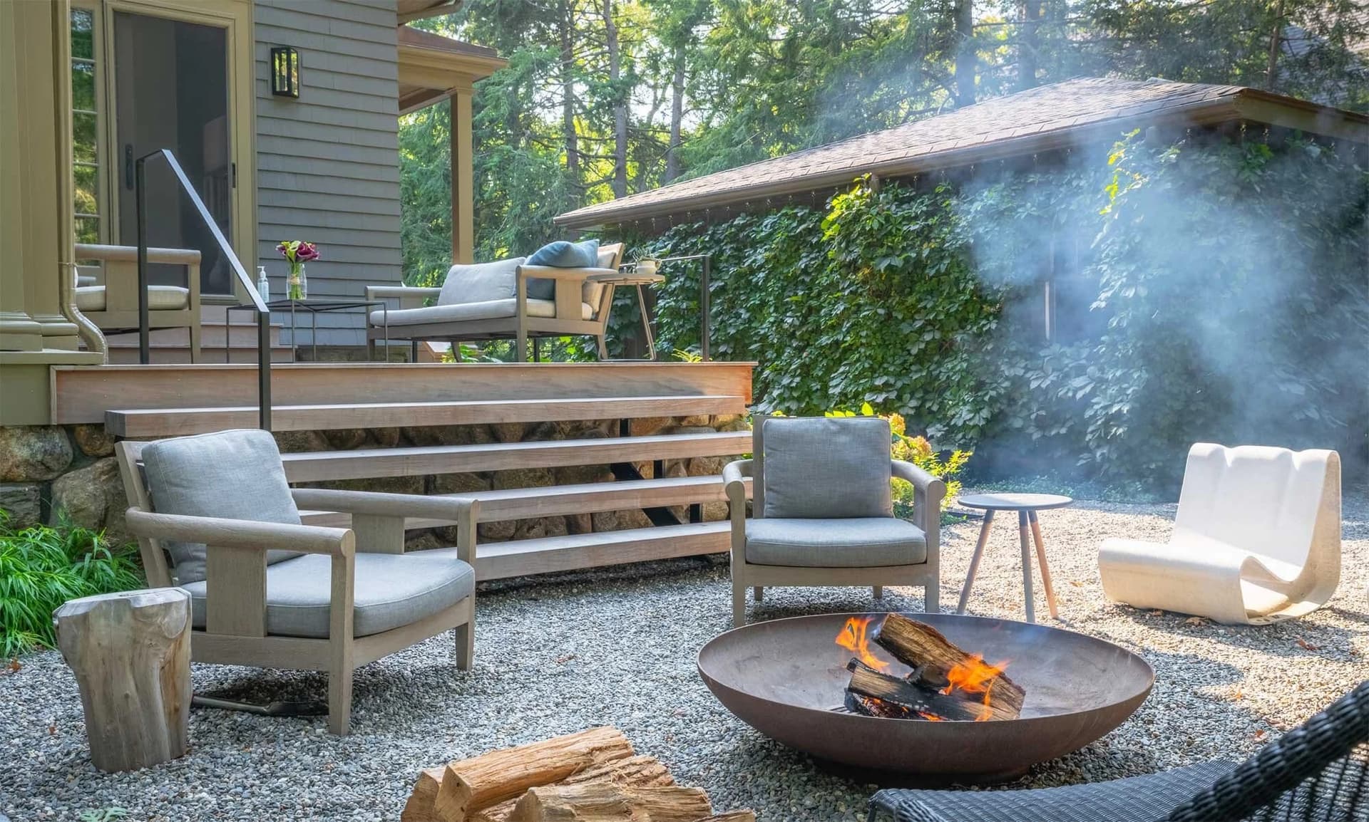 Chestnut Hill project — patio, steps & water feature in Chestnut Hill, MA (3)