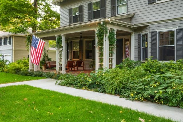 Landscaped grounds and home exterior in Wellesley, MA